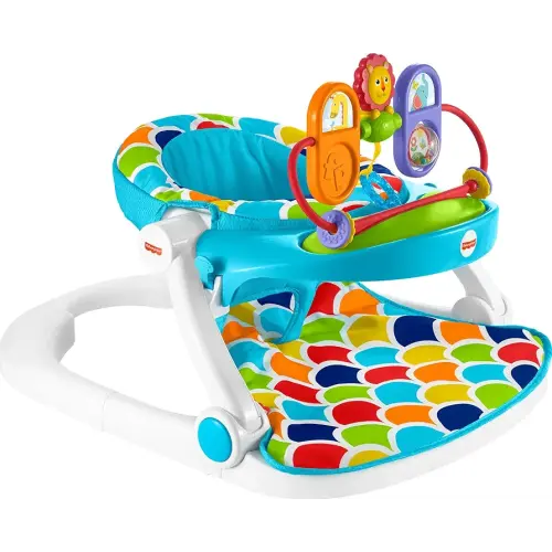 Fisher-Price Portable Baby Chair, Deluxe Sit-Me-Up Floor Seat with Removable Toys and Snack Tray, Happy Hills