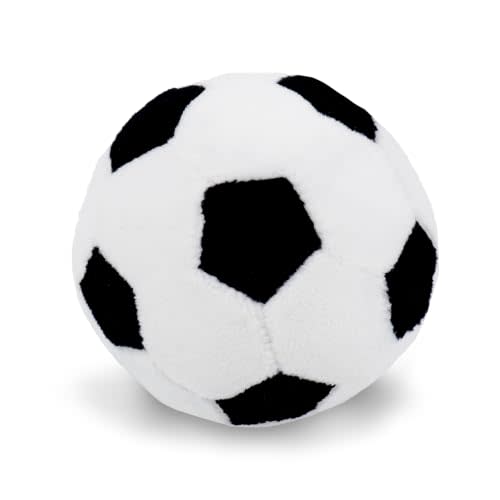 June Garden 2.5" Soccer Ball Plush Baby Rattle Sensory Toy | Easy-grasp 2.5-inch soccer ball with gentle rattle supports sensory play during tummy time, travel and baby gifting
