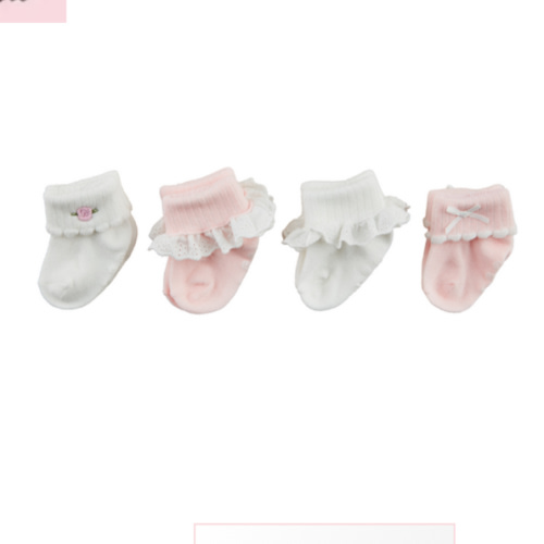 Pink Foldover Sock Set | Infant Sock Collection | Mud Pie