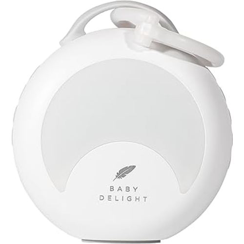Baby Delight Dewdrop Sound Machine | Portable Baby Noise Machine & Travel Nightlight | 30 Sleep Sounds | Lullabies, Nature Sounds, White Noise & More | 8 Light Colors | Voice Recorder | Rechargeable