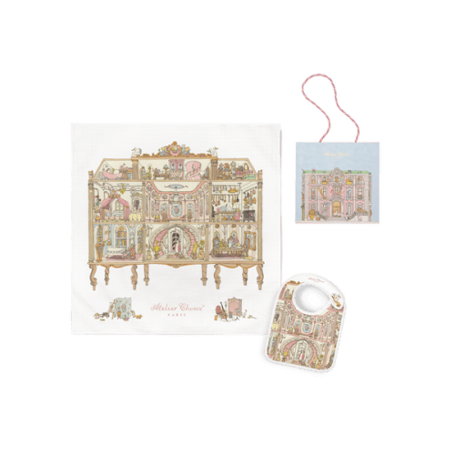Carré & Satin Bib Set - Dollhouse