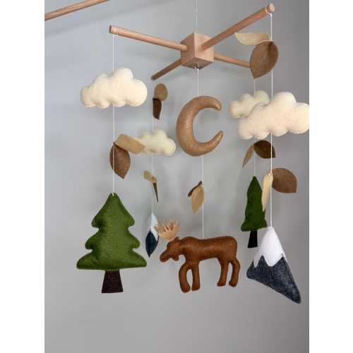 Moose Baby Crib Mobile Woodland Mobile