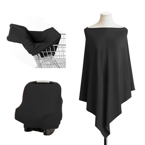 Nursing Cover, Breastfeeding Cover, Mother Nursing Apron, Privacy Nursing Covers for Breastfeeding, Breathable Soft Nursing Poncho for Baby and Mom, Multi-use Carseat Canopy