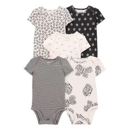 Baby Girl Carter's 5-pk. Striped Butterfly Short Sleeve Bodysuit Set