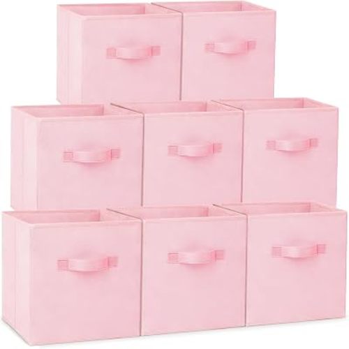 Storage Cubes - 13 Inch Heavy Duty Fabric Storage Bins for Shelves Closet Cube Organizer - 8 Pack Collapsible Cube Storage Bins Baskets for Clothes Blankets Toys - Nursery Organization