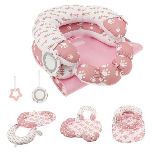 Tummy Time Mat and Seated Pillow for Baby, Tummy Time Pillow and Seated Support Play Mat with Detachable Early Sensory Toys, Early Learning Sensory Game for Toddler : Amazon.co.uk: Baby Products