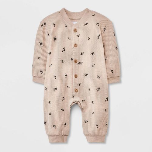 Grayson Mini Baby Button-front Romper - Cream 0-3m