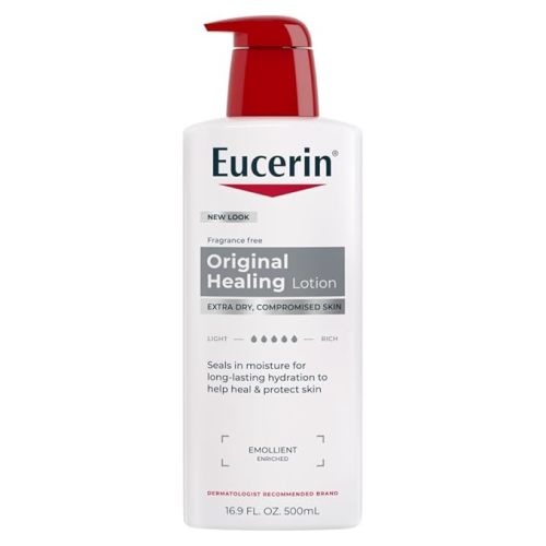 Eucerin Original Healing Rich Body Lotion for Extremely Dry, Compromised Skin, Emollient Enriched Body Moisturizer, 16.9 Fl Oz Bottle