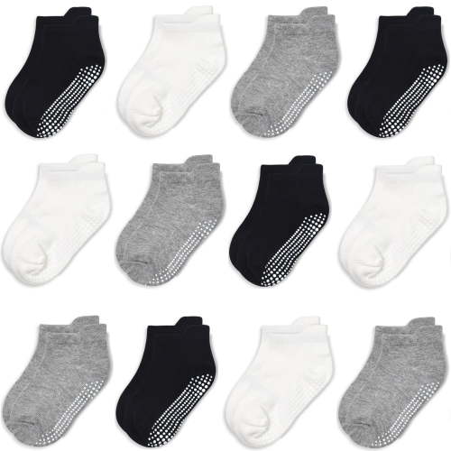 Non Slip Toddler Socks 12 Pairs Baby Socks Toddler Grip Socks Anti Skid Socks for 6 Months-7 Years Boys