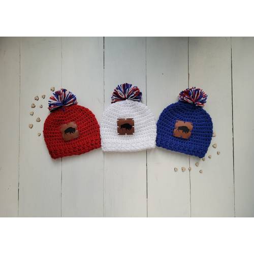 Unisex, Multiple Sizes, 0-3 month, 3-6 month, 6-12 month Buffalo Mafia Beanie, Buffalo Baby Hat, New Baby Gift, Sports Photo Prop