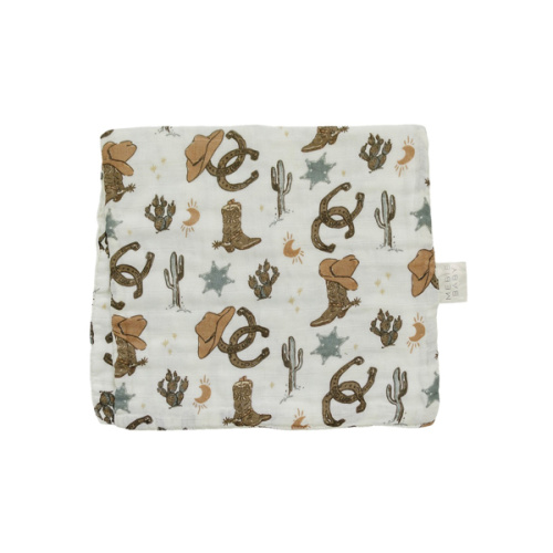 Outlaw Cowboy Muslin Burp Cloth - ShopMyLittleSongbird