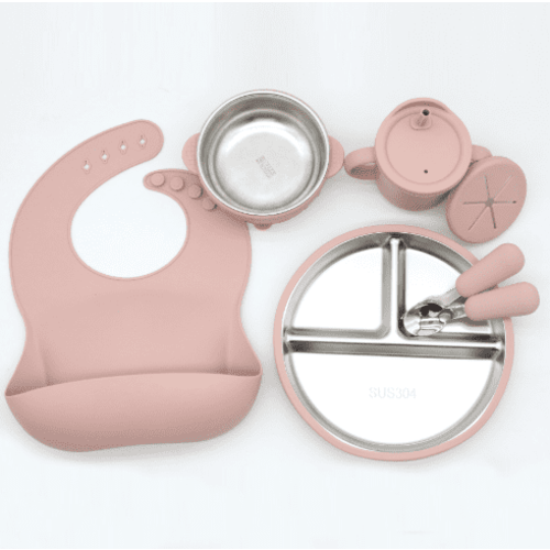 Stainless Steel Children'S Tableware Set -5-Piece Set Of Stainless Steel Children'S Tableware And Bowl Set, Designed By Pediatricians, Plastic Free Children'S Tableware And Cups