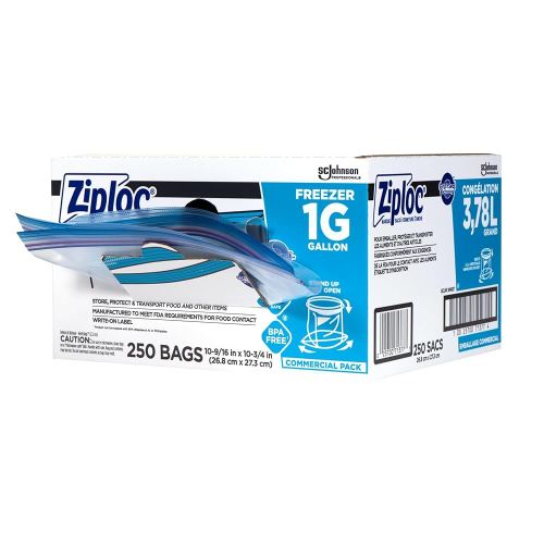 Ziploc® Freezer And Storage Bags, 1 Gallon, Box Of 250 Bags