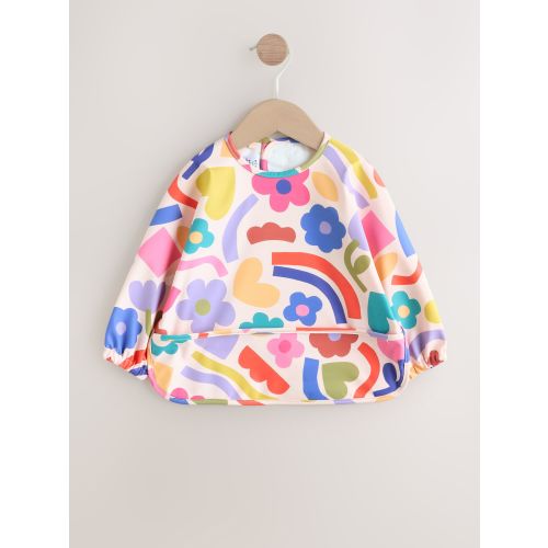 Stampy Floral Weaning And Feeding Sleeved Bib
