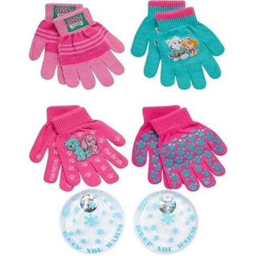 Nicklelodeon Girls Paw Patrol Ski Gloves - Marshall,Chase,Rubble Ski Gloves or Mittens (Age 2-7) Paw Patrol Pink/Teal with Handwarmers