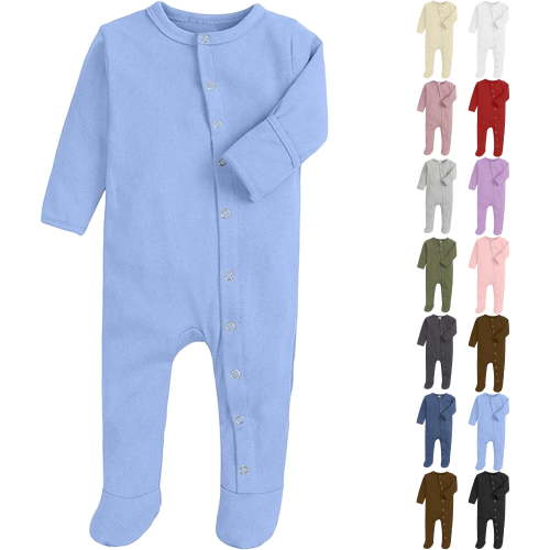 Newborn Sleepwear Button-Up Bodysuit,Baby Boy Clothes,Unisex Newborn Long Sleeve Snug Fits Footed Sleeper Pajamas