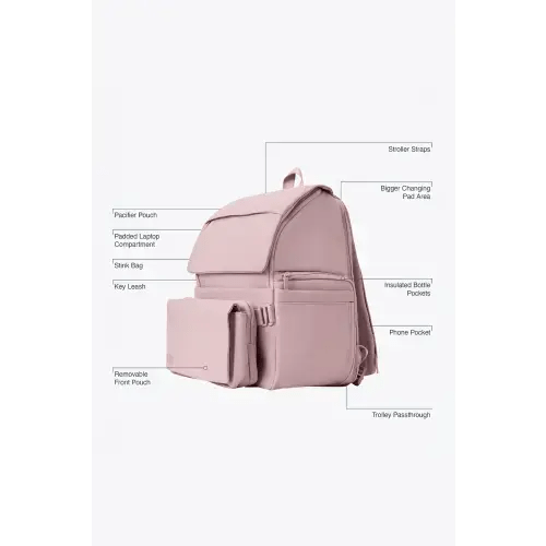 BÉIS 'The Ultimate Diaper Backpack' in Atlas Pink - Best Pink Backpack Diaper Bag