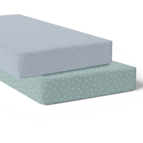 Bubba Blue Nordic Cot Fitted Sheet 2 Pack Sky/Mint