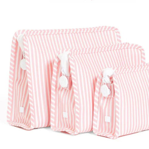 PIMLICO STRIPE DUSTY ROSE ROADIE Zip Pouch | TRVL Design – the blue béret