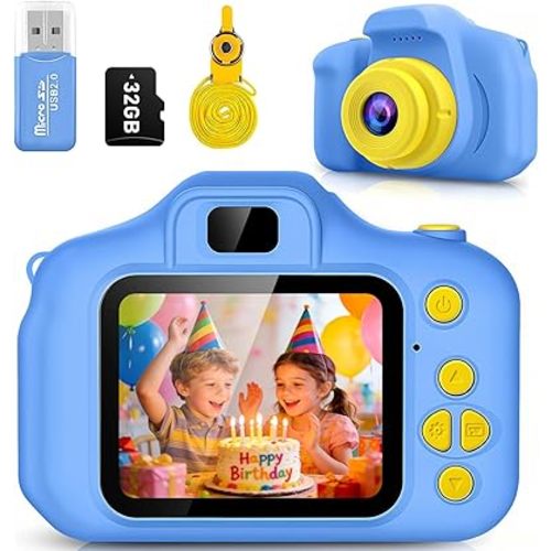 Desuccus Kids Camera for 3-8 Year Olds - 2.0 Inch IPS Screen, 1080P HD Video & 32MP Photo, Easy to Use, Includes 32GB SD Card - Perfect Birthday Christmas Gift for Boys and Girls