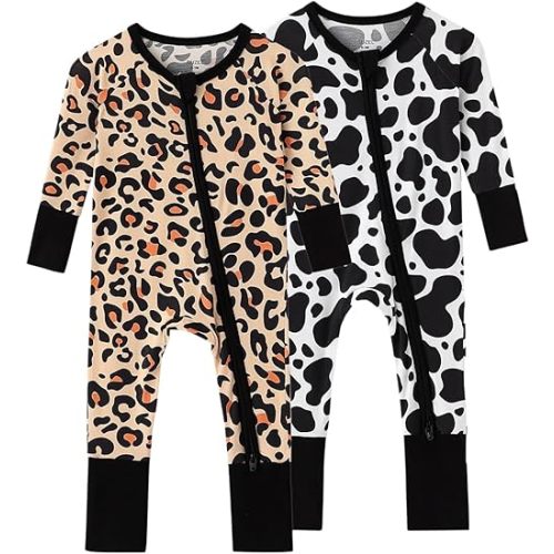 SUZEL Baby Viscose from Bamboo Footless Pajamas Boys Girls Zippy Pjs Sleep 'N Play Romper - 0-24 Months