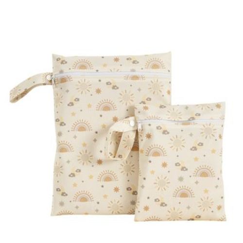 Unique Bargains Polyester Waterproof Compact Cloth Wet Bags Blue 1 Set Apricot