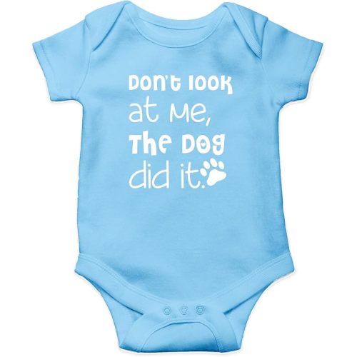 AW Fashions Don't Look At Me, The Dog Did It Baby Bodysuit Funny Adorable Infant Romper Girls Boys Outfit