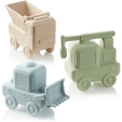 Ali+Oli Squirt Silicone Bath Toys (3pc) Construction Set | BPA-Free Food-Grade Silicone, Easy to Clean, Dishwasher Safe for Toddlers, Phthalate-Free