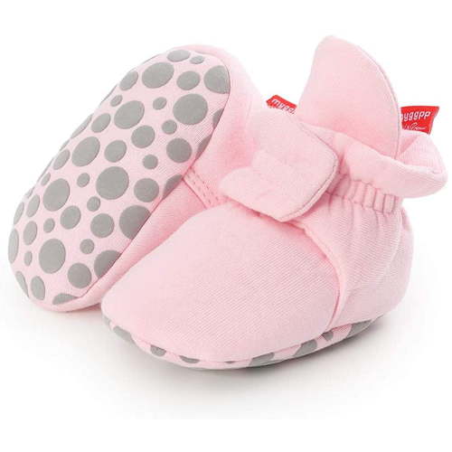 Unisex Newborn Baby Cotton Booties Non-Slip Sole for Toddler Boys Girls Infant Winter Warm Fleece Cozy Socks Shoes