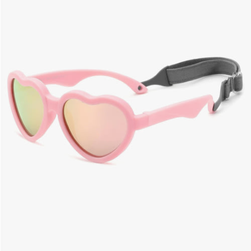 COASION Baby's First Sunglasses with Strap, Unbreakable Polarized Newborn Infant Heart Sunglasses for Ages 0-24 Months