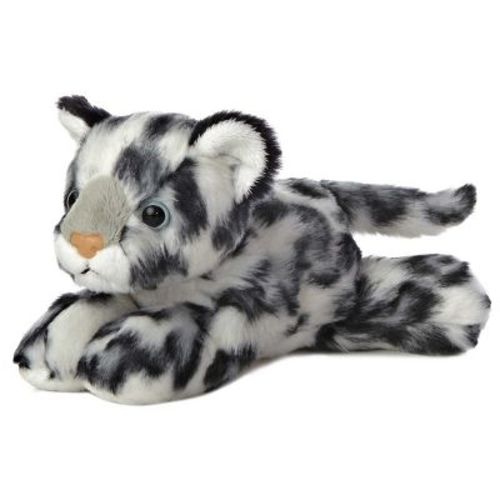 Aurora Small Snow Leopard Mini Flopsie Adorable Stuffed Animal Gray 8"