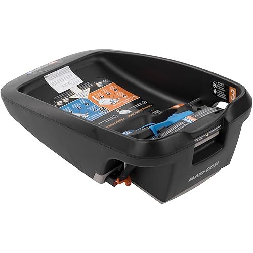 Maxi Cosi Mico Infant Car Seat Base - Compatible with All Mico Infant Car Seats, Adjustable, Anti-Rotation Stability Leg, Integrated Belt Lockoff, Self-Retracting One-Click UAS System, Black