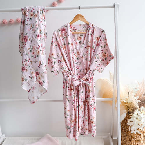 Birds & Blooms Organic Maternity Robe