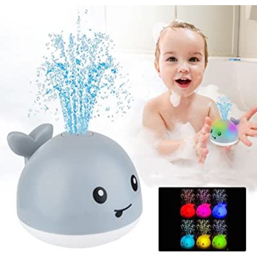 Baby Bath Toys-Light Up Bath Toys Whale Baby Toys Automatic Sprinkler Bathtub Toys for Toddlers Infant Kids Boys Girls, Bathtub Toys Pool Bathroom Shower Toy Bath Toys for Toddlers 1-3 Baby Gift