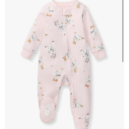 Burt's Bees Baby Girls' Organic Cotton Sleep and Play Footed Pajamas