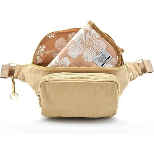 Ditty Co. - Lanikai Small Diaper Bag - Portable Changing Pad - Crossbody Bags For Women - Fanny Pack - Baby Travel Essentials (Natural Tan)