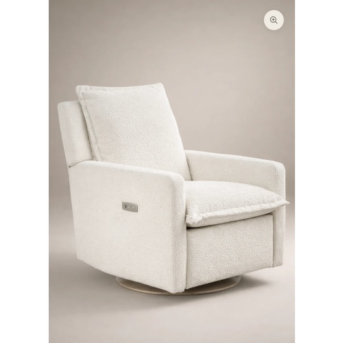 High Performance Bouclé Oyster | Flynn | Swivel Nursery Recliner | Oilo™ Studio