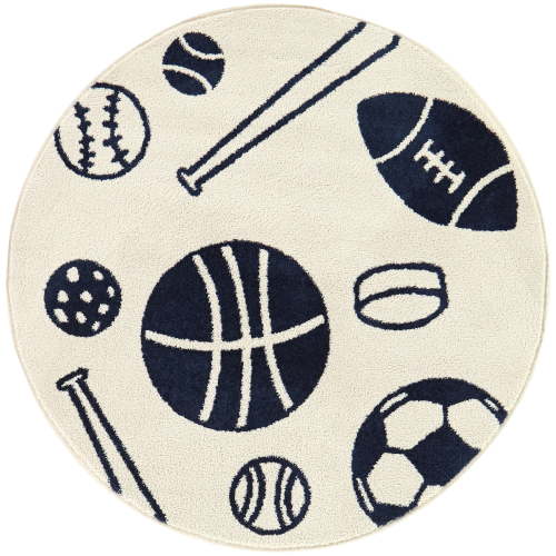 Mainstays Sports Round Indoor Rug - Soft, Durable