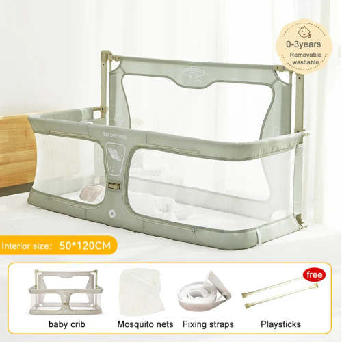 MONLANE 3 In 1 Baby Bed Guardrail Crib - green / United States