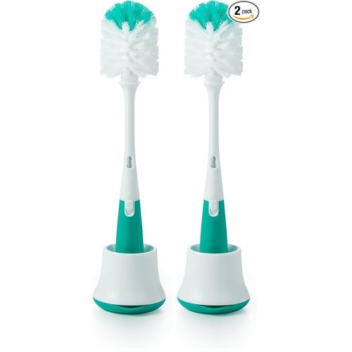 OXO Tot Bottle Brush with Nipple Cleaner and Stand - Teal, 1 Count (Pack of 2)