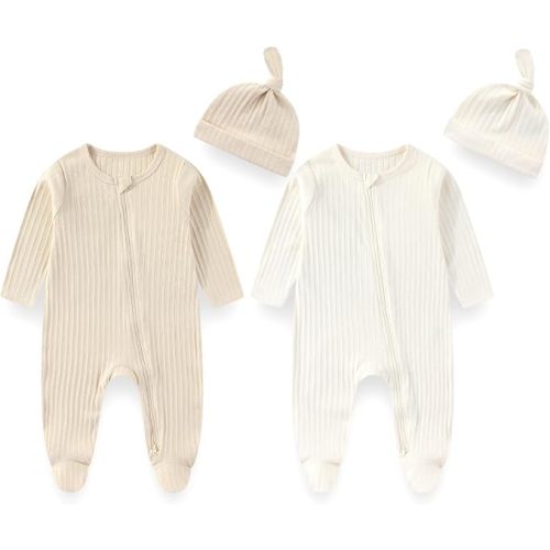 Unisex Baby Boy Girl Footies Sets Cotton Long Sleeve Infant Rompers 0-12Months Babies' Outfits