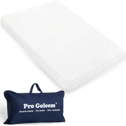 Pro Goleem Pack and Play Mattress (38"x26"), Waterproof Pack n Play Mattress Pad with Carry Bag, Soft Playard Mattress for Babies and Toddlers