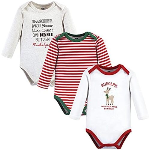 Hudson Baby unisex-baby Cotton Long-sleeve Bodysuits 3-pack