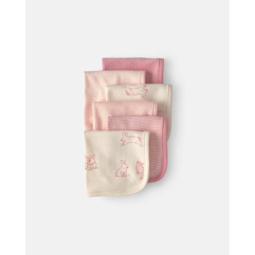 Baby Girl 6-Pack Bunny Terry Washcloths - Pink