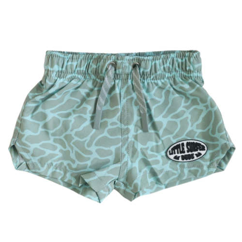 Seabreeze Camo Little Surfer Dude Swim Trunks