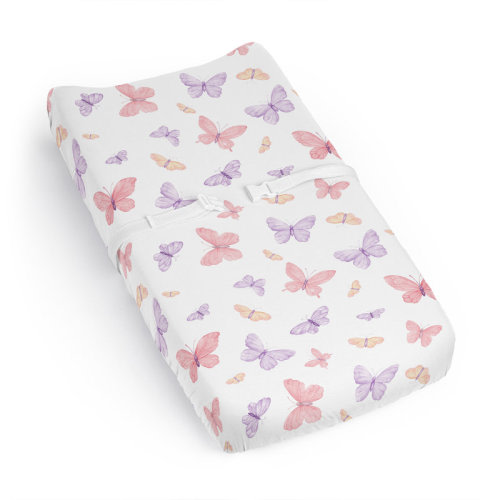Sweet Jojo Designs Butterfly Floral Brushed Microfiber 33 L Changing Pad | Wayfair