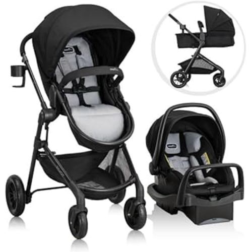 Evenflo Pivot Modular Travel System with LiteMax Infant Car Seat (Oxford Black)