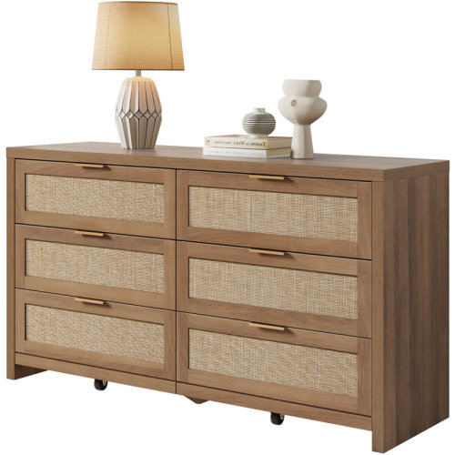 Bay Isle Home™ Chada Rattan 6 Drawer 56.85" Wide Dresser With Ample Storage & Reviews | Wayfair
