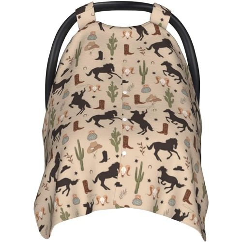 Western Car Seat Cover for Baby in Winter Summer, Nursing Cover for Mom, Western Stuff for Baby Boys Girls