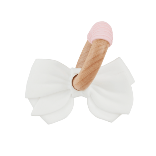 White Bow Silicone Teether